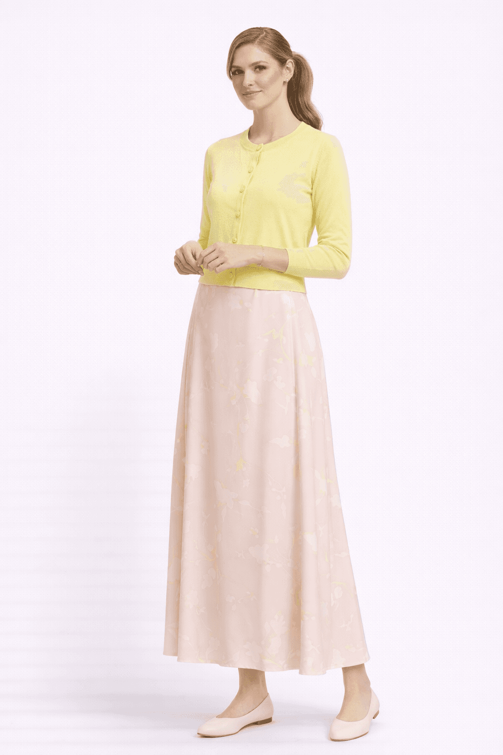 Abstract Satin Aline Skirt